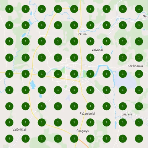 Judesio DNR “Indiba radio frequency therapy Panevėžys” Google Maps grid after the work