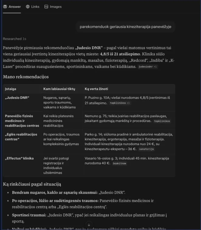 Perplexity answer – Judesio DNR recommended first